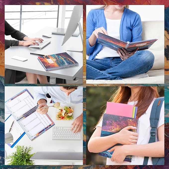 CAGIE Planner 2025-2026 Monthly: 12 Months July 2025 - June 2026 Calendar Daily Weekly Yearly Agenda 8.5" x 11" Large Academic Spiral Planners for Women with Tabs Stickers, Sunset