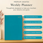 Mantra Planner 2026 Planner, Daily Journal & Gratitude Journal All-In-One with To Do List, Self Care Prompts & Habit Tracker - 5.8 x 8.3 - Teal
