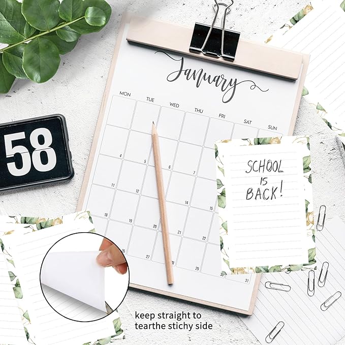 SXboxing Sticky Notes 4X6 Inches, 2 Pack Large Cute Self-Stick Pads, Bright Funny Memo Pads Easy to Stick for Home, Office Luxury Leaf