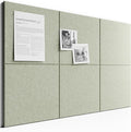 Bumusty Large Cork Board 36"x24" Alternative - 6 Pack Felt Wall Tiles with 40 Safe Removable Adhesive Tabs, 30 Pushpins, Cork Boards for Walls Pin Board Bulletin Board Office Decor (Sage)