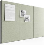 Bumusty Large Cork Board 36"x24" Alternative - 6 Pack Felt Wall Tiles with 40 Safe Removable Adhesive Tabs, 30 Pushpins, Cork Boards for Walls Pin Board Bulletin Board Office Decor (Sage)