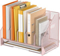 OrgMate Desk File Folder Holder Organizer-5 Vertical Compartments Racks and Paper Letter Tray,Mesh Magazine File Holder Sorter,Desktop Accessories & Workspace Organizers for Home,Office,School-Pink