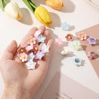 Sibba Thumb Tacks 30 PCS Colorful Cute Push Pins for Bulletin Board Star-Shaped Thumbtacks Decorative Flower Thumbtacks for Office Home and School Cork Board Cubicle Wall Accessories (Rainbow Colors)