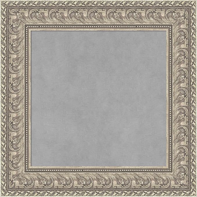 Amanti Art Silver Framed Magnetic Board 23x23 Small Vision Board for use with Magnets, 100% Metal Sheet to Display Items as Office Decor or for Home Organization in mudroom, Kitchen or Kids Room