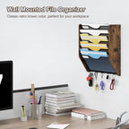 PAG-Mass Wall File Organizer With Hooks, 5 Tier Mesh Mail Organizer Wall Mounted,Hanging File Organizer,Magazine Holder for Documents,Magazine,Literature,File,Mails,Envelopes