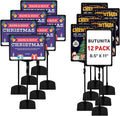 Sign Holder, BUTUNITA Adjustable Sign holder stand 8.5 x 11 Inch for Supermarket Floor Table, Tabletop Sign Holder Floor Stand, Small Table Sign Stand Holder, Vertical & Horizontal View Displayed, Sign Poster Stand (Black,12Pcs)