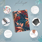 PLANBERRY Large Hourly Schedule Planner Premium – Undated Organizer for Productivity, Time Management & Budget, 8x10.4″ (Tropical Night)