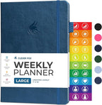 Clever Fox Planner Large – Undated Weekly & Monthly Planner for Productivity, Time Management & Goals – Organizer Journal – 7x10” (Dark Blue)