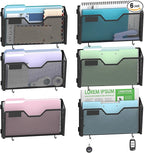 SUPEASY 6 Single Mail Organizer Wall Mounted, Wall File Organizer, Hanging File Organizer with Hooks, Mail Oganizer Binder Holder for Home Office (with 14 Adhesive Hooks)
