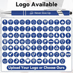 WYPAS Bulk Custom Pens - Personalized with Name, Engraved Text/Logo - Stylus Tip, Black Ink - Options for Corporate Gatherings, Events & Promotions (Lake blue)