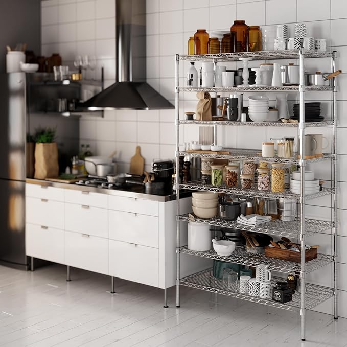 Regal Altair 21" Deep x 42" Wide x 74" Height Wire Shelving Kit | 8-Tier | NSF Commercial Storage Rack Unit