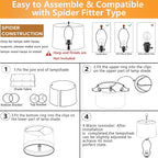 GO&SO Set of 2 Beige Drum Lamp Shades -11" Top x 13" Bottom x 10" High (Spider) -Oatmeal Linen Texture Lampshades for Table Lamps & Bedside Lamps -Farmhouse Style Replacement Lamp Shade -Easy Assembly