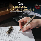 Wordsworth & Black Luxury Fountain Pen - Stunning Brushed Bronze Pen, 18K Gilded Nib (Medium), Ink Converter, Best Pen Gift Set for Men & Women, Professional, Executive, Office, Nice Pens