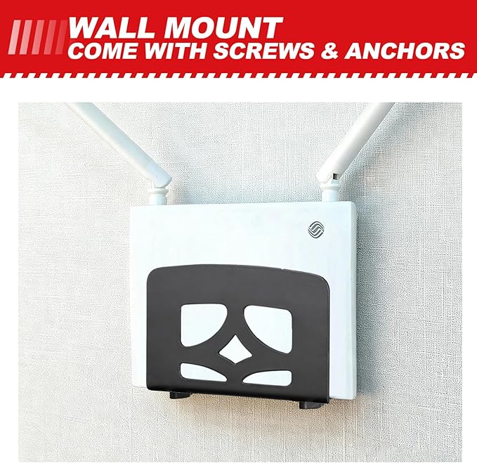 Adjustable Small Device Metal Holder, Wall Mount or VESA Mount Behind TV/Monitor for Cable Box, Modem, Router, Media Player, Switch, WII, mini PC, Mac Mini, OptiPlex MFF, Space Saving Design, Black