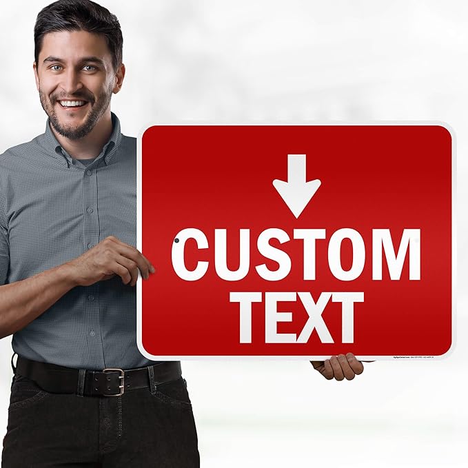 Custom Arrow,Custom Directional Sign, Down Arrow,18x24 Inches, 3M EGP Reflective, Rust Free .080 Aluminum, Fade Resistant, Made in USA by My Sign Center