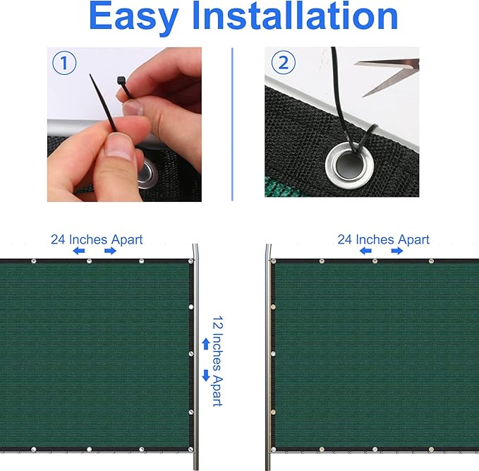 Green 6' x 30' Fence Privacy Screen Commercial Outdoor Backyard Shade Windscreen Mesh Fabric