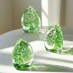 QFkris Crystal Tree of Life Decor Figurine for Home Decor, Office Desk, 3.7" Glass Tree of Life Paperweight for Positive Energy, Money, Good Luck Birthday Valentines Day Gifts for Women, Mom