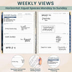 bloom daily planners HARDCOVER 2026 Planner (January to December) - 8.5” x 11” Weekly & Monthly Dated Agenda Organizer Book with Stickers & Tabs - Midnight Sky