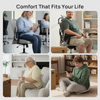 CabSupport Lumbar Support for Office Chair M5 Plus – Ergonomic Support Seat for Posture Correction and Lower Back Pain Relief – Extra Wide & Sturdy, Washable Pads for Office, Home, Car & Floor Sitting