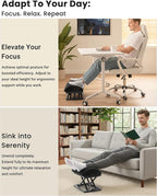 Wikabex Truly Infinite Height Adjustable Footrest｜No Bending Needed—Foot Step-to-Adjust｜2.7"-13.1" Height｜Washable｜Foot Rest Stool for Under Desk at Work, Office/Home/Gaming/Study Desk Essentials