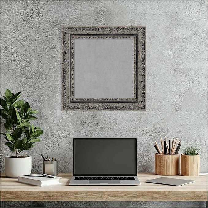 Amanti Art Black Framed Magnetic Board 16x16 X-Small Vision Board for use with Magnets, 100% Metal Sheet to Display Items as Office Decor or for Home Organization in mudroom, Kitchen or Kids Room