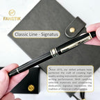 FANSTIK, Customized Fountain pen with name (MADE IN USA), stainless steel, black and gold, luxury engraved pen personalized for men and for women. (Fountain Black-Gold)