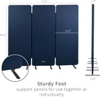 VIVO Freestanding 72 x 66 inch Privacy Panel, Cubicle Divider, Acoustic Wall Partition, x3 24 inch Panels, Navy Blue, PP-3-T072NB