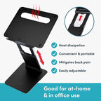 Lifelong Ergonomic Adjustable Laptop Riser - Fits 10-17 Inch Laptops & MacBooks - Portable Desk Laptop Stand