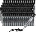 cloudriver Permanent Markers 96 Count, Black Permanent Marker Bulk Set, Chisel Tip, Premium Smear Proof Markers, Quick Drying Ink, Waterproof, Office Supplies for School, Office, Home