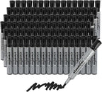 cloudriver Permanent Markers 96 Count, Black Permanent Marker Bulk Set, Chisel Tip, Premium Smear Proof Markers, Quick Drying Ink, Waterproof, Office Supplies for School, Office, Home