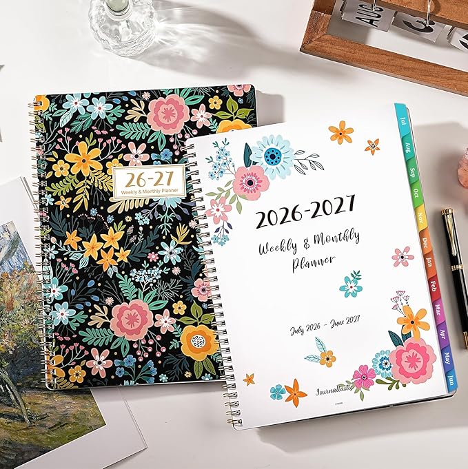 Planner 2026-2027 - 9" x 11",Academic Planner 2026-2027, JUL.2026 - JUN.2027, Weekly and Monthly Planning with Monthly Tabs, Back Pocket + Thick Paper + Twin-Wire Binding