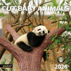 2026 Wall Calendar,Calendar 2026, November 2025 - December 2026, Wall Calendar Baby Animals, 12" x 24" Opened,Full Page Months Thick & Sturdy Paper for Calendar Organizing & Planning