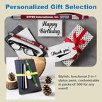 Personalized With your Custom Logo or Text Pens-Pack of 300- for Marketing, Parties, and Events, 2 in 1 Capacitive Stylus & Ballpoint Pen Compatible With Touchscreen Devices, Black Ink, Assorted