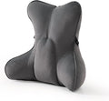 Ailuteie Lumbar Support Pillow(Pat. Pend) – Ergonomic Multi-Zone Back Cushion for Lower Back Pain Relief, Ideal for Office Chair, Car Seat & Home Reading,Steel Gray