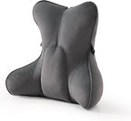 Ailuteie Lumbar Support Pillow(Pat. Pend) – Ergonomic Multi-Zone Back Cushion for Lower Back Pain Relief, Ideal for Office Chair, Car Seat & Home Reading,Steel Gray