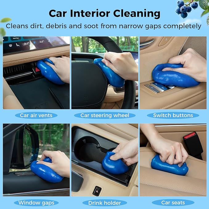 COLORCORAL Universal Cleaning Gel for Office Electronic Products Keyboard Cleaner Dust Cleaning Gel for Car Interior Cleanings,Car Putty Reusable Slime goo, Magic Cleaning Putty for Vehicle Vents
