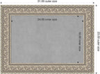 Amanti Art Silver Framed Magnetic Board 23x31 Medium Vision Board for use with Magnets, 100% Metal Sheet to Display Items as Office Decor or for Home Organization in mudroom, Kitchen or Kids Room