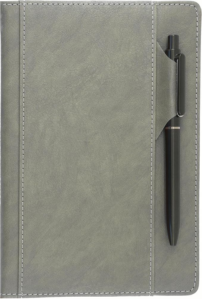 SLFreMint Premium Hardcover Notebook with Pen and Pen Holder Clip, Card Pockets, 240 Pages, College Ruled, 80GSM, Leather Note Book for Work, Study, Diary and Other Scenarios, Suitable Journal for Both Men and Women