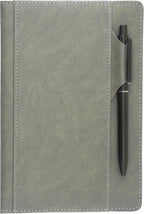 SLFreMint Premium Hardcover Notebook with Pen and Pen Holder Clip, Card Pockets, 240 Pages, College Ruled, 80GSM, Leather Note Book for Work, Study, Diary and Other Scenarios, Suitable Journal for Both Men and Women
