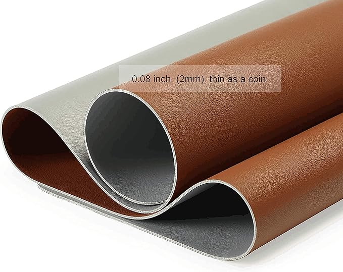 SUJAYU Dual Sided PU Leather Desk Pad, Mouse Pad, Office Desk Mat, Non-Slip Laptop Desk Pad, Waterproof Desk Writing Pad for Office and Home (23.6" x 11.8", Brown+Silver)