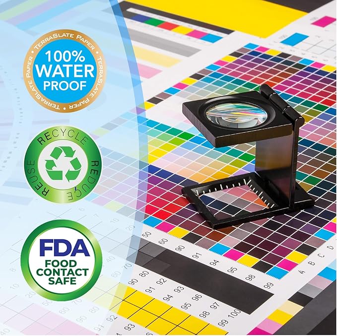 TerraSlate Waterproof Paper - Hydronote 54lb Multipurpose Copy Paper 8.5” x 11”, Bulk White Paper, Inkjet Printer and Laser Printer Paper Compatible - Weather/Rain Proof, Durable (1000 Sheets)