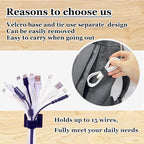 Ulinca Cable Management Under Desk,Up to 15 Cord,Enhanced Wire Holder. Cord Organizer,Reusable Cord Holder Organizer for Cable Hider Clips Under Table, 40 Pair+2 roll of Velcro Ties (Black, 40 Pair)