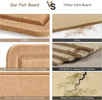 Large Bulletin Board, Foldable 60x36 Inches Cork Board Alternative, Large Felt Board Decorative Pin Board for Wall, Foldable Photo Board Self-Adhesive Vision Board with 36 Pushpins Brown