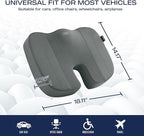 Skechers Seat Cushion, Air Cooled Memory Foam Cushion for Office Chair,Ergonomic Office Desk Accessories for Tailbone Pain Relief,Chair Cushions for Long Sitting Office Workers,Car Drivers,Gray