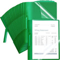 Maitys 25 Pack Durable Clear Report Covers with Rotary Clip 11 x 9 in Letter Size Presentation Folders Transparent Front Cover Portfolio Folder Resume Folder Interview Report Folders (Green)