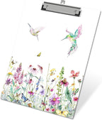 APIILVPQ Wild Flower Clipboard, Spring Clipboards with Low Profile Clip for Office School Use, Watercolor Wooden Clip Boards for Nurses Teachers Students - A04