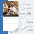 2026 Dog & Cat Friends Monthly Wall Calendar | Cute Animals Calendar 2025-2026