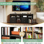 IRONMIX Metal 6 Cube Storage Organizer, Black Short Bookshelf, TV Stand for up to 55" TVs, Entertainment Center with Open Shelves, Media Console Table for Living Room, Home Office, Study, Library
