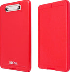 Think2Master [3 Pack] Red Plastic Storage Clipboard. | 25% Heavier & Sturdier| Heavy Duty and Won’t Flex Like Other Brands (Compare The Weight). Storage Compartment Holds 150 Letter Sized Paper.