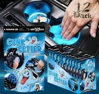 Gunk Getter, Cleaning Gel for Those Hard to Reach Places, Automotive Cup Holder Electronic Keyboard Office, Slime Gel Cleaner Dust Crumb Removal (Resealable Pouch, Blue, 3oz) 12 Pack
